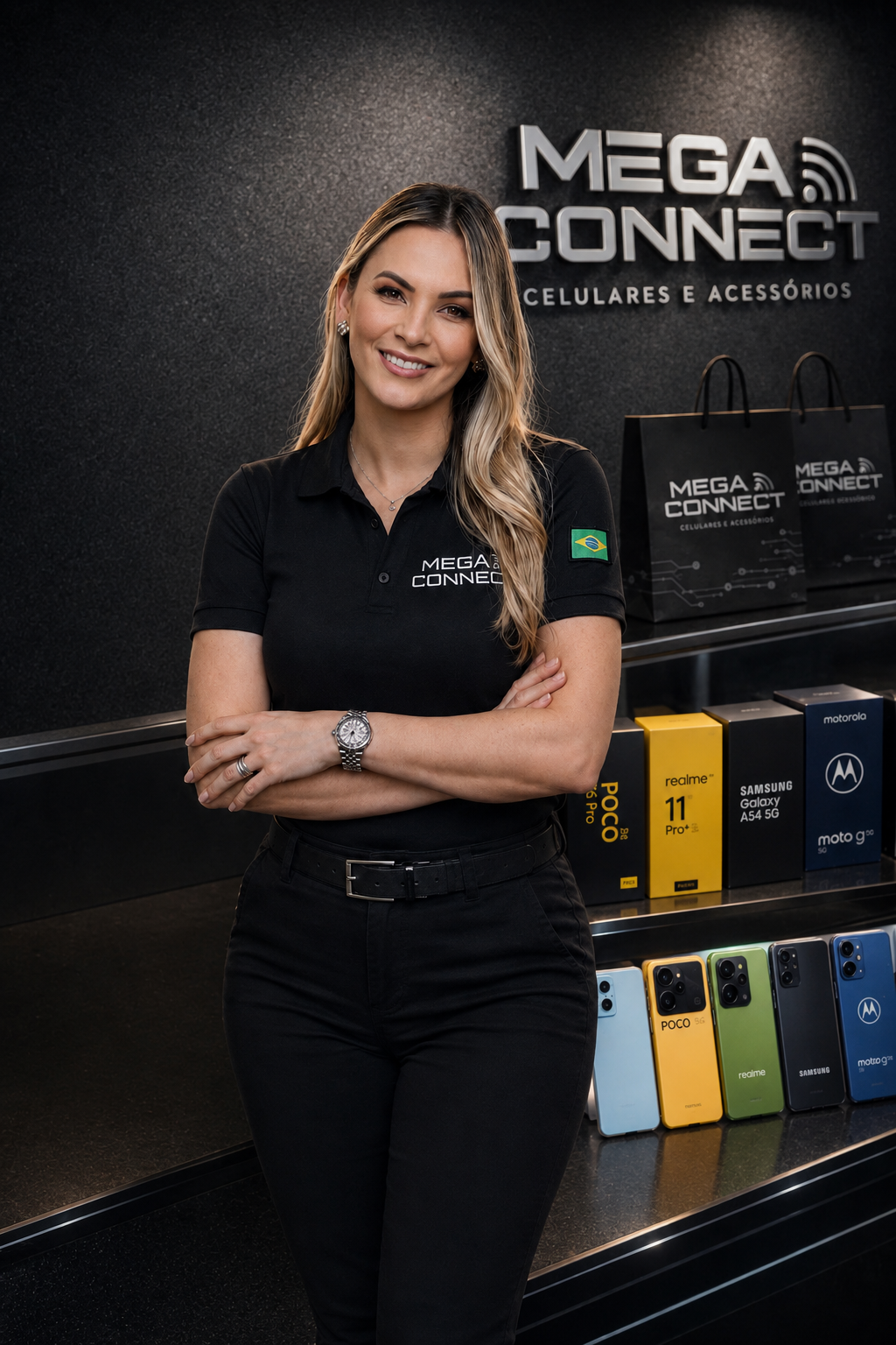 Representação da proprietária da Mega Connect